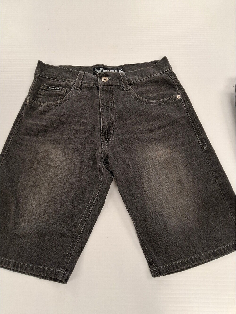 Avirex Men's Black Denim Cargo Shorts Size 36